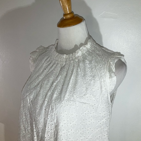 Nanette Lepore White Eyelet Ruffle Blouse - Picture 4 of 8